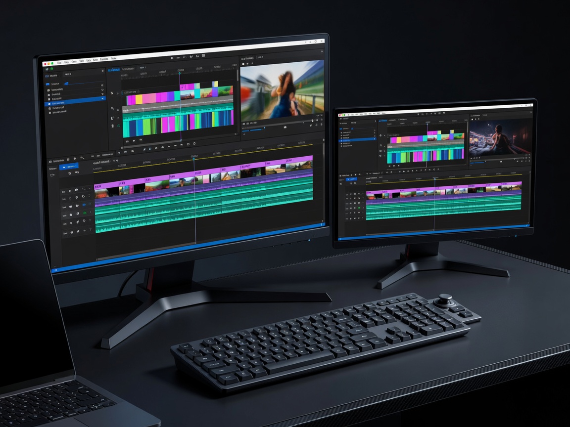 Video editing mobile workstation preview with dual timeline timeline monitor